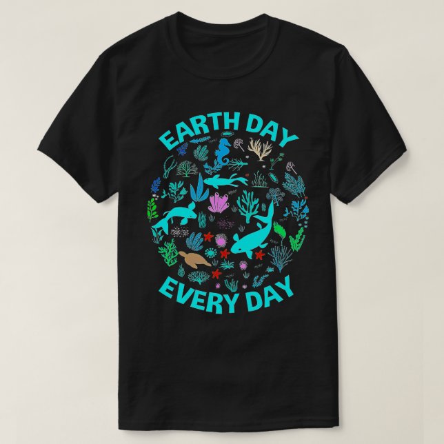 Earth Day - dagskjorta Jorden Havsfisken T Shirt (Design framsida)