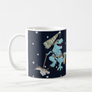 Earth Day Dino på klassiskt vitt kaffe mugg