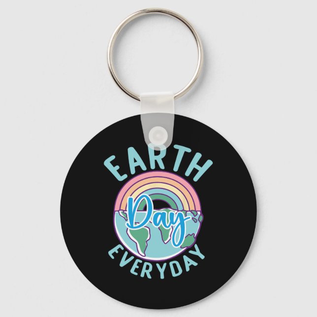 Earth Day Everaily Rainbow Heart Teacher Nyckelring (Framsida)