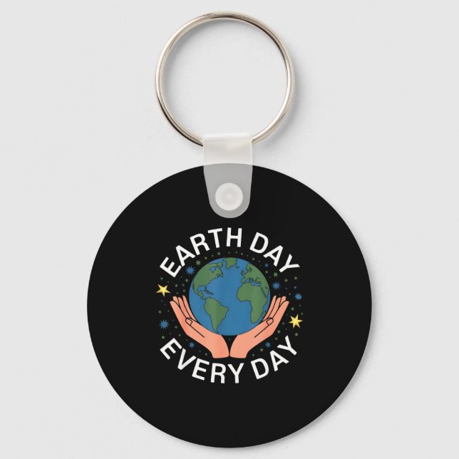 Earth Day Every Day Eco-friendly Nature Lover Desi Nyckelring (Framsida)