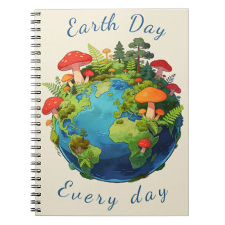 Earth Day Every Day Nature Planet Design Anteckningsbok