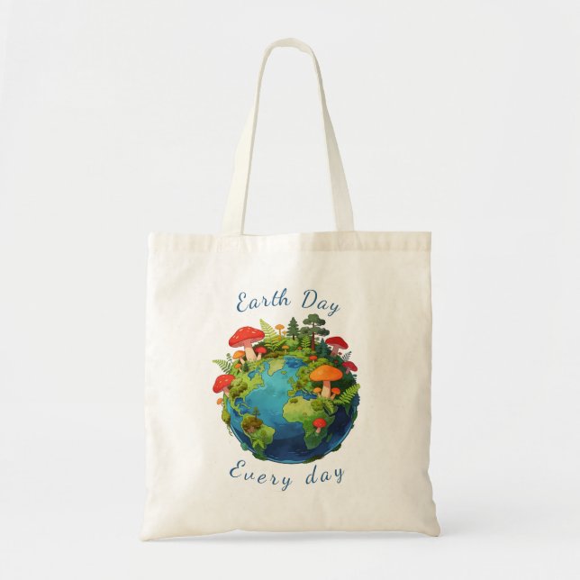Earth Day Every Day Nature Planet Design Tygkasse (Framsidan)