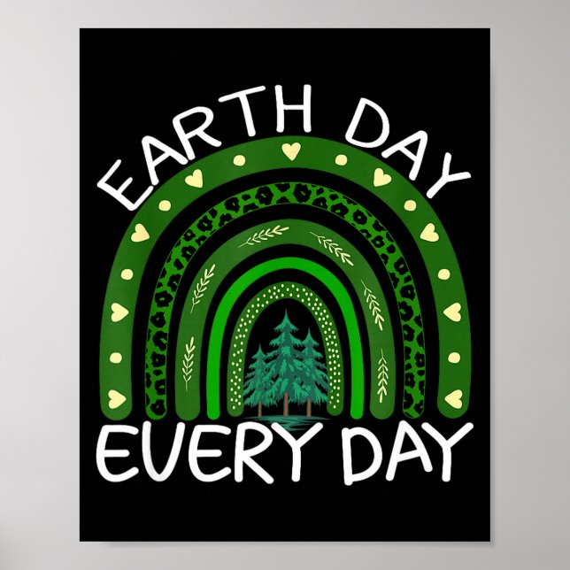 Earth Day Everyday Rainbow Design Earth Day  Poster (Framsidan)