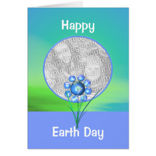 Earth Day Flower (bild ram) Hälsningskort