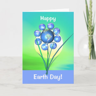 Earth Day Flower Hälsning Kort