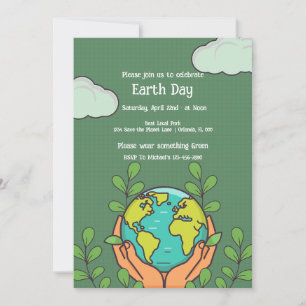 Earth Day Födelsedagsfest inbjudan