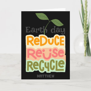 Earth Day Go Green Art Enkel Elegant Vetenskap T-S Kort