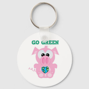 Earth Day Go Green gris Goofkins Nyckelring