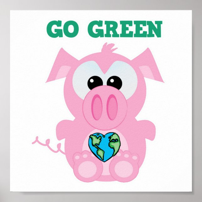 Earth Day Go Green gris Goofkins Poster (Framsidan)