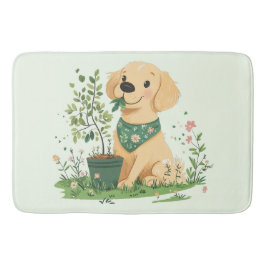 Earth Day Golden Retriever Hund  Badrumsmatta