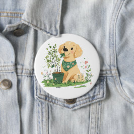 Earth Day Golden Retriever Hund  Knapp