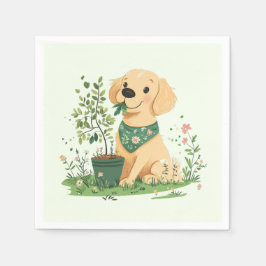 Earth Day Golden Retriever Hund  Pappersservett