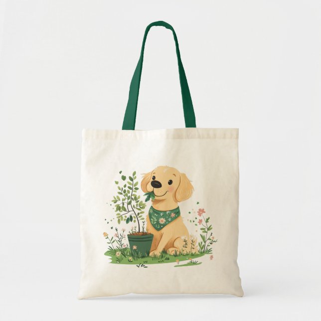 Earth Day Golden Retriever Hund  Tygkasse (Framsidan)