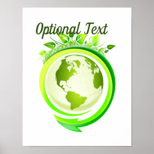 Earth Day Grönt Planet Poster
