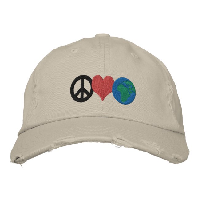 Earth Day Hat Broderad Keps (Framsida)