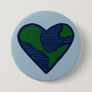 Earth Day Heart Earthy Kärlek Knapp