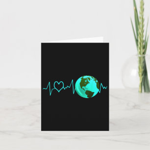Earth Day Heartbeat Återvinning Klimatförändring A Kort