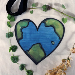 Earth Day Hjärtefärgskonst Tygkasse