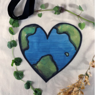 Earth Day Hjärtefärgskonst Tygkasse