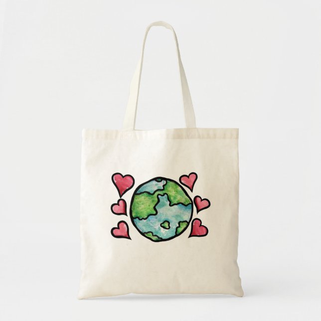 Earth Day kärlek Hearts Tygkasse (Framsidan)