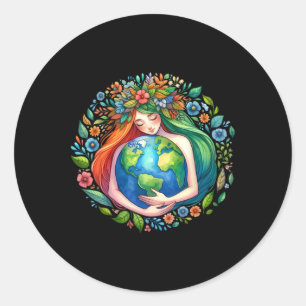 Earth Day Kärlek Mor Earth Planet Hug Nature Envi Runt Klistermärke