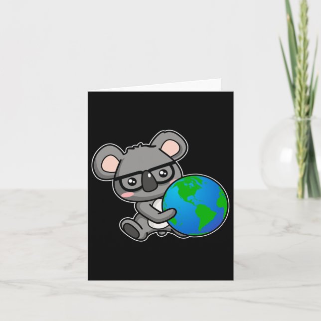 Earth Day Koala Björn Present Design  Kort (Framsida)