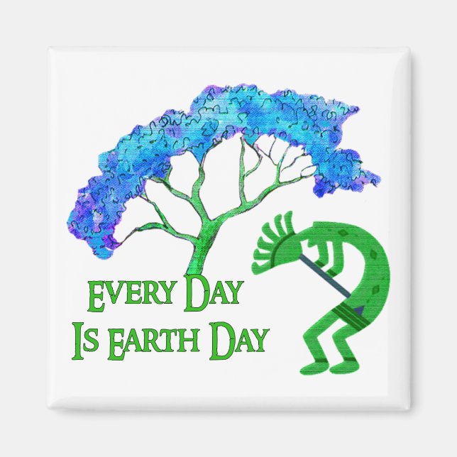 Earth Day Kokopelli Magnet (Framsidan)
