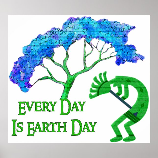 Earth Day Kokopelli Poster (Framsidan)