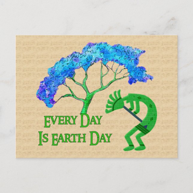 Earth Day Kokopelli Vykort (Framsida)