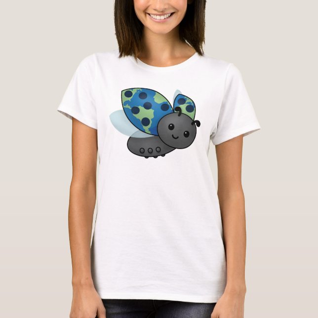Earth Day Ladybug T Shirt (Framsida)