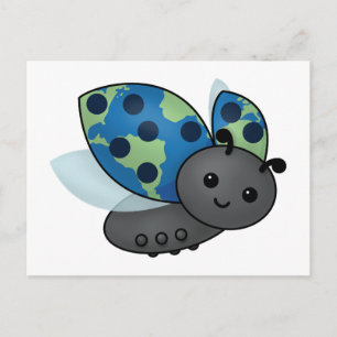 Earth Day Ladybug-vykort Vykort