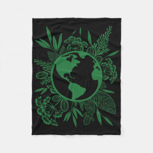 Earth Day Live Grönt Peace Fleecefilt