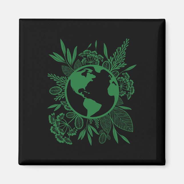 Earth Day Live Grönt Peace Magnet (Framsidan)