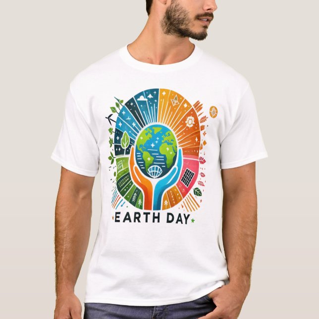 Earth Day Manar Basic T Shirt (Framsida)