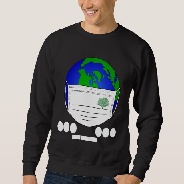 Earth Day Morse S.O.S-kod Planet Ansiktsmask Växt  Lång Ärmad Tröja (Framsida)