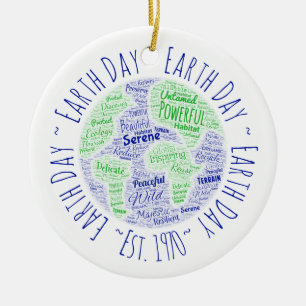 Earth Day Ord Art Julgransprydnad Keramik