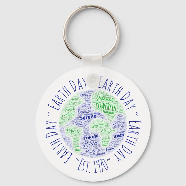 Earth Day Ord Art Nyckelring (Framsida)