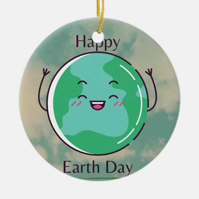 Earth Day Party Julgransprydnad Keramik (Framsidan)