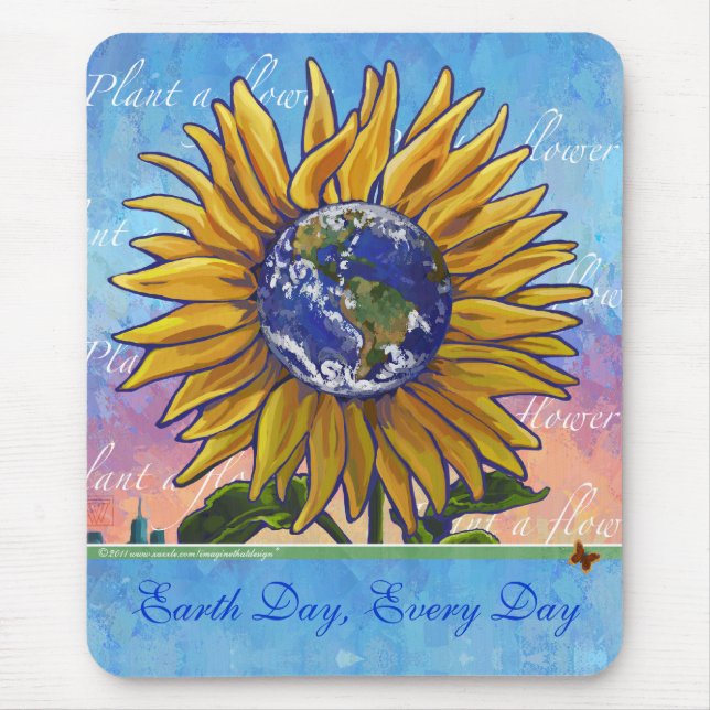 Earth Day, Plant a Flower Mousepad Musmatta (Framsidan)