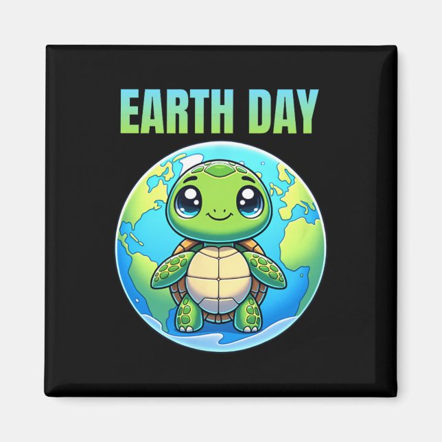 Earth Day Restore Earth Turtle 2025 Magnet (Framsidan)