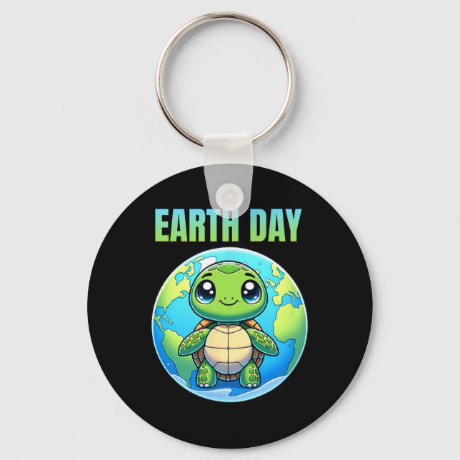 Earth Day Restore Earth Turtle 2025 Nyckelring (Framsida)