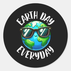 Earth Day Shirt Teacher Earth Day Varje Day D Runt Klistermärke