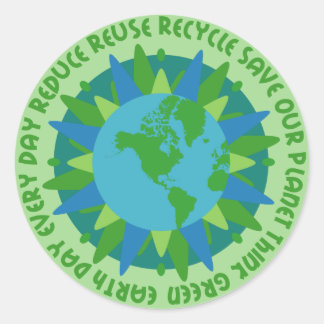 Earth Day Slogans Stickers Runt Klistermärke
