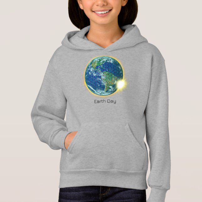 Earth Day Solar Eclipse 2024 helig-geometri T Shirt (Framsida)
