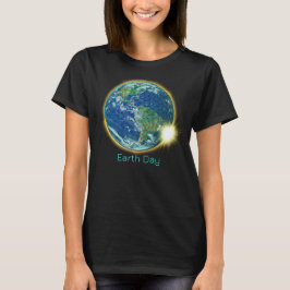 Earth Day Solar Eclipse 2024 helig-geometri T Shirt