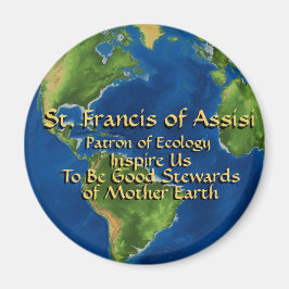 Earth Day & St Francis of Assisi Button Magnet