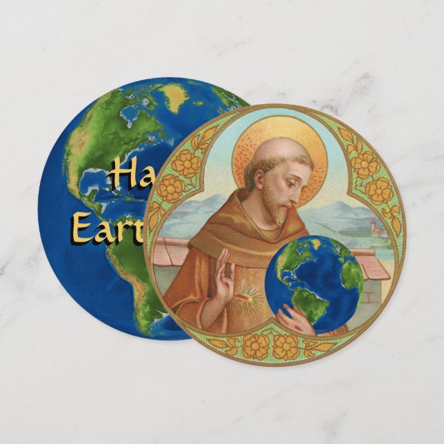 Earth Day & St Francis of Assisi Card (Fram/baksida)