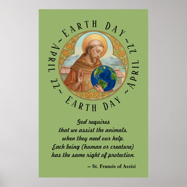 Earth Day & St Francis of Assisi Poster (Framsidan)