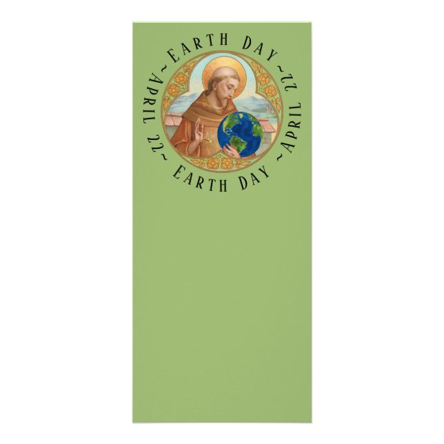 Earth Day & St Francis of Assisi Rack Card Reklamkort (Framsidan)
