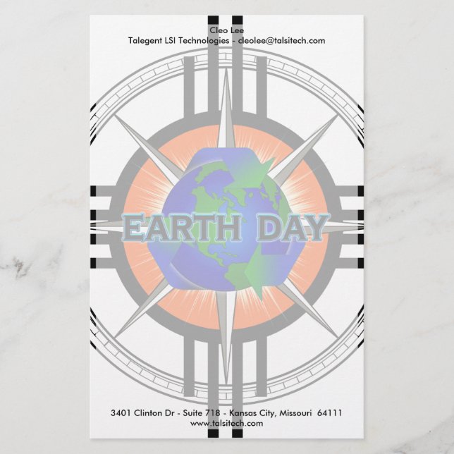 Earth Day Star Krona Brevpapper (Framsida)